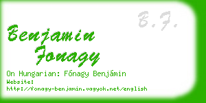 benjamin fonagy business card
